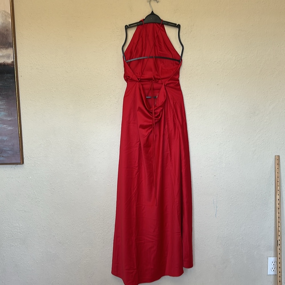 HOUSE OF CB 'Zanab' Red Rose Thigh Slit Maxi Dress NWOT size M - Picture 8 of 13